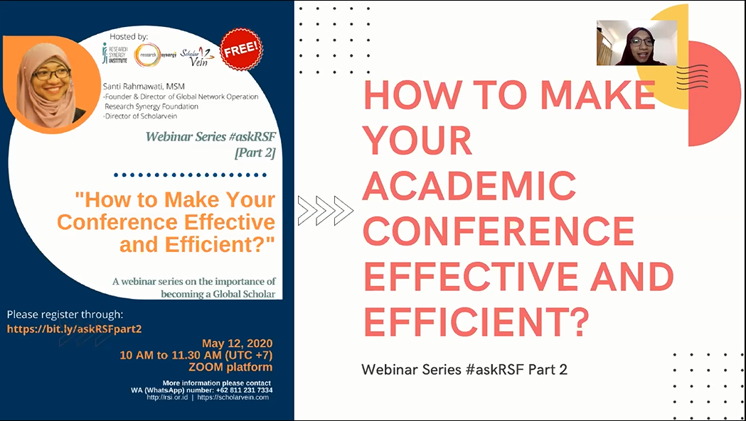 How to Make your Academic Conference Effective and Efficient?